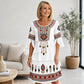 💎 Exclusieve Deal ✨ Vestido Feminino Vintage com Estampado Étnico – Design em Camadas & Estilo Boho Elegante 💕