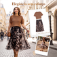 🐆 Estilo Elegante ✨ Conjunto Feminino 2 Peças com Camisola de Malha & Saia Fluida Leopardo 👚 Confortável, Moderno & Sofisticado