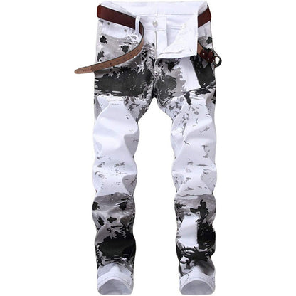 🔥 Oferta Especial ✨ Jeans Masculinos Slim Fit com Padrão Camuflado 👖 Design Moderno, Confortável & Estilo Urbano