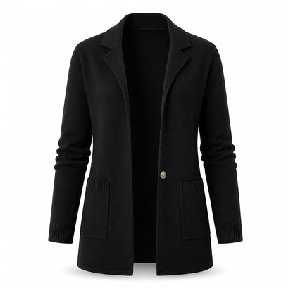 💎 Negócio Exclusivo ✨ Cardigan Feminino de Malha com Gola de Lapela 🧶 Elegante, Macio & Confortável