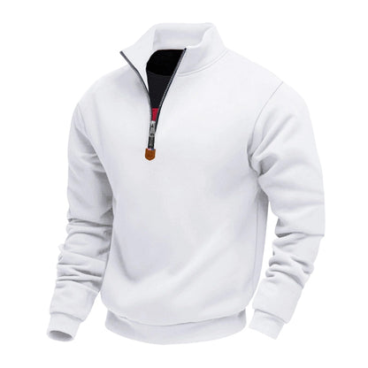 🔥 Mais Vendido ✨ Camisola Masculina de Gola Alta com Meio Fecho 👔 Quente, Confortável & Estilo Casual Elegante