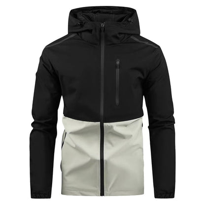 🔥 50% DESCONTO 🧥 Jaqueta Masculina com Capuz à Prova de Vento e Design de Blocos de Cores ✨ Estilo Desportivo, Ajuste Confortável & Proteção Extra