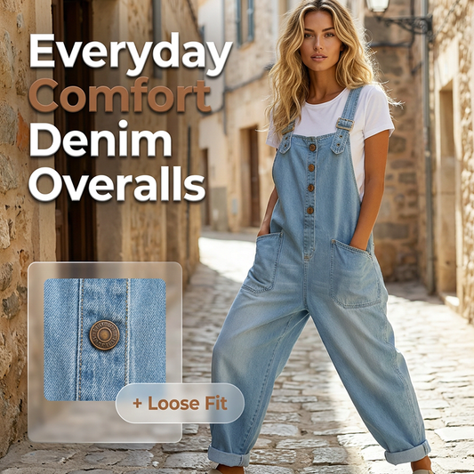 🔥 50% DESCONTO 👖 Jardineiras Jeans Femininas Baggy com Alças Ajustáveis ✨ Corte Solto, Bolsos Fundos & Estilo Casual Moderno