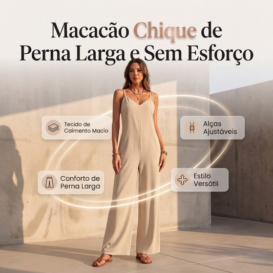 ✨ PROMOÇÃO ESPECIAL 👗 Macacão Casual Feminino de Alças Finas com Decote em V ✨ Corte Elegante, Conforto Diário & Estilo Versátil