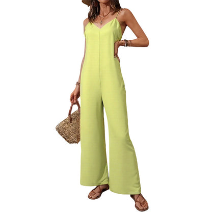 ✨ PROMOÇÃO ESPECIAL 👗 Macacão Casual Feminino de Alças Finas com Decote em V ✨ Corte Elegante, Conforto Diário & Estilo Versátil