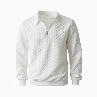 🍂 PREPARAÇÃO PARA O INVERNO 👕 Camisola Masculina de Trança com Meio Zíper ✨ Estilo Clássico, Conforto Quente & Visual Casual Elegante