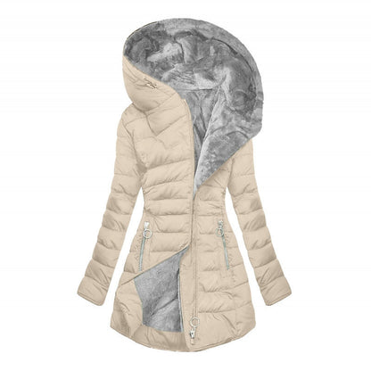 ❄️ PREPARAÇÃO PARA O INVERNO 🧥 Casaco Feminino Térmico de Inverno com Capuz ✨ Quente, Confortável & Perfeito para Dias Frios