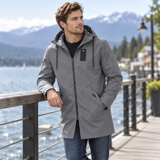 💥 SUPER OFERTA 🧥 Casaco Corta-Vento Masculino Tipo Trench com Capuz ✨ Comprimento Médio, Estilo Moderno & Conforto Diário