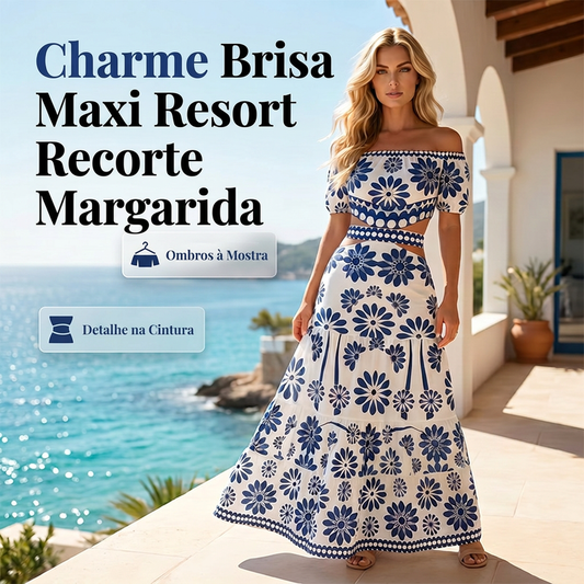 🏝️ OFERTA LIMITADA 👗 Vestido Feminino de Resort Ombro a Ombro com Estampa de Margaridas ✨ Cintura Elegante, Visual Romântico & Conforto de Verão