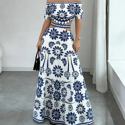 🏝️ OFERTA LIMITADA 👗 Vestido Feminino de Resort Ombro a Ombro com Estampa de Margaridas ✨ Cintura Elegante, Visual Romântico & Conforto de Verão