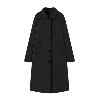 🍂 PREPARAÇÃO PARA O INVERNO 🧥 Casaco Trench Feminino Longo com Botão Simples ✨ Corte Elegante, Estilo Clássico & Visual Sofisticado