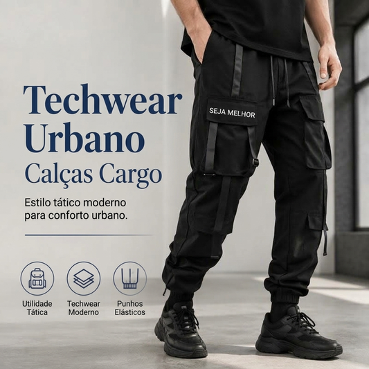 🛍️ PROMOÇÃO ESPECIAL 👖 Calças Cargo Masculinas de Corte Largo ✨ Estilo Urbano, Conforto Diário & Design Funcional