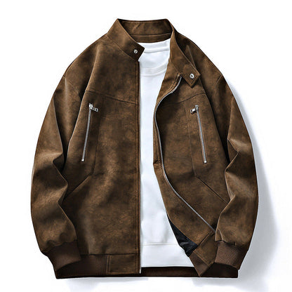 💥 SUPER OFERTA 🧥 Casaco Bomber Masculino Retro com Gola Alta ✨ Estilo Vintage, Corte Moderno & Visual Urbano