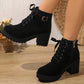 🛍️ OFERTA IMPERDÍVEL 👢 Botas de Tornozelo Femininas com Salto Grosso e Plataforma ✨ Visual Elegante, Conforto Diário & Estilo Moderno
